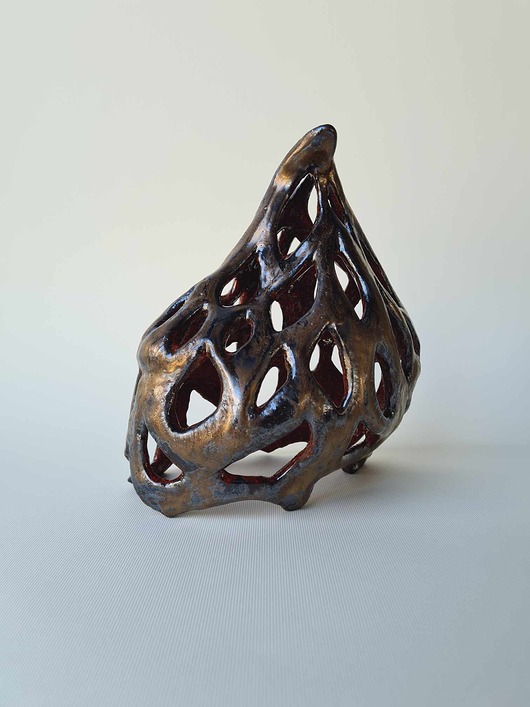 dekoracje świetlne Ażurowa rzeźba ceramiczna liść