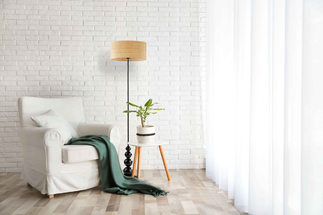 lampy podłogowe Rustykalna lampa stojąca do salonu ROMA BOHO