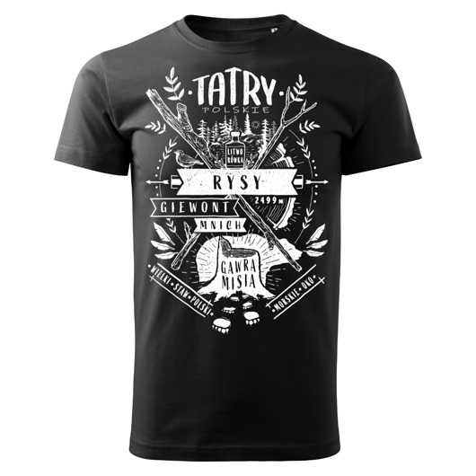 t-shirty męskie Tatra Art - Tatry Polskie koszulka t-shirt czarny męski tatromaniak