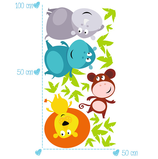 Komplet naklejek - Safari z lwem 100cmx50cm Make My Home