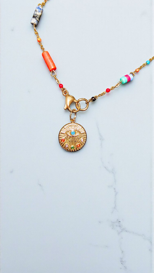 chokery Naszyjnik z okiem i jaspisem