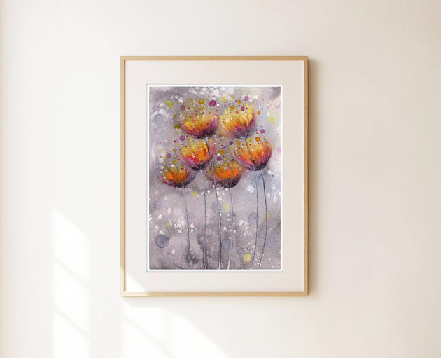 obrazy Oryginalna akwarela. Kwiaty A4