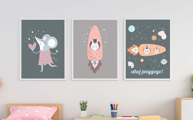 plakat 30x40 komplet 3 SZTUKI polkastudio