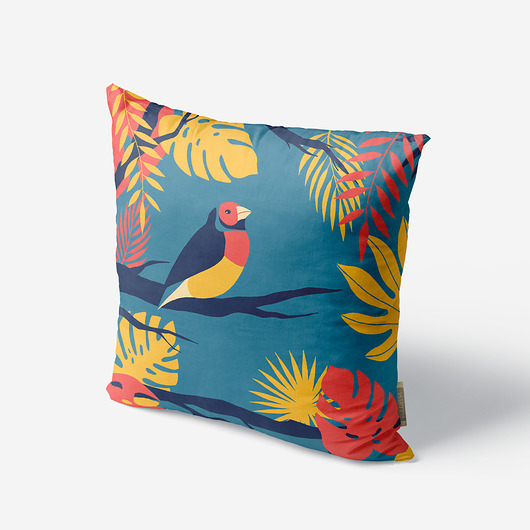 poduszki z grafiką Poduszka dekoracyjna - Gouldian finch
