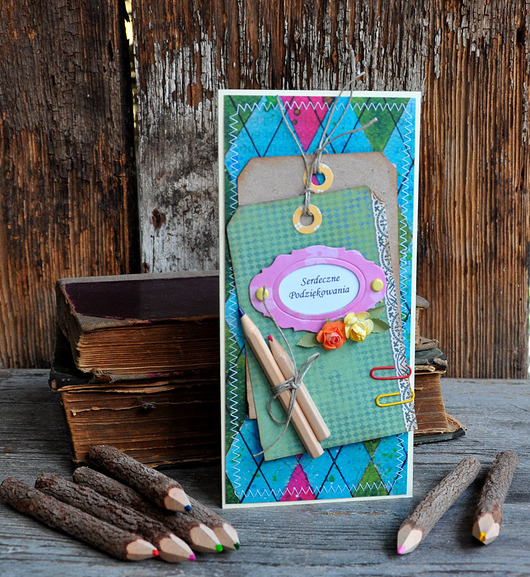 kartki scrapbooking Dla nauczyciela
