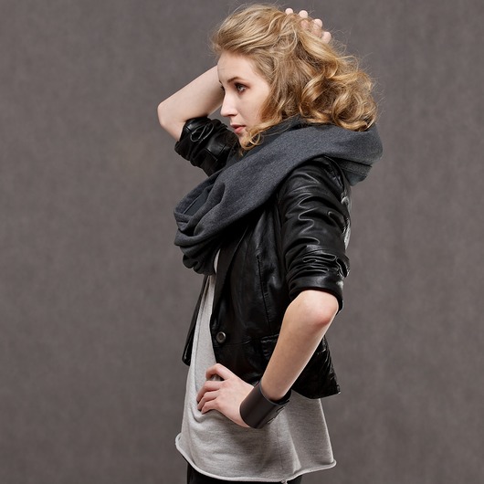 Tuba Szal Etola Komin DK Grey Melange  z Opaską CADOaccessories