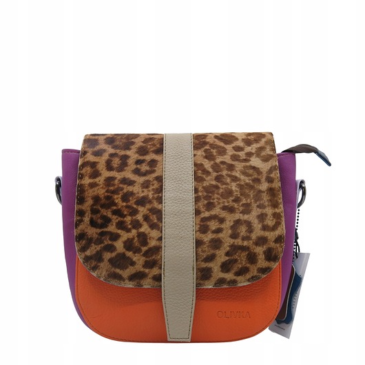 torby na ramię Torebka damska klasyczna skórzana regulowany pasek klapka wzór OLIVKA