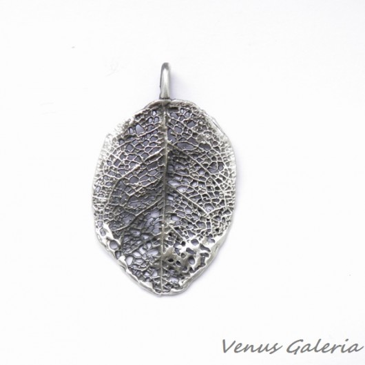 Zawieszka srebrna - Liść L4 szary VENUS GALERIA