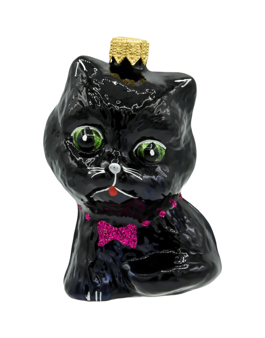 ozdoby choinkowe Bombka choinkowa: Kot z muchą: czarny