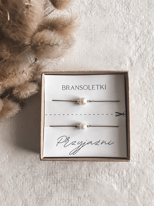 bransoletki z kamieni naturalnych Bransoletki przyjaźni perła, srebrne koraliki