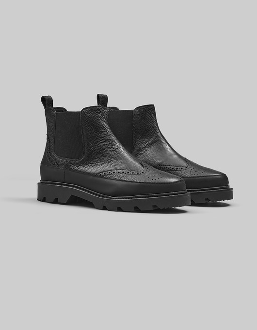 buty męskie Buty sztyblety F702 czarne