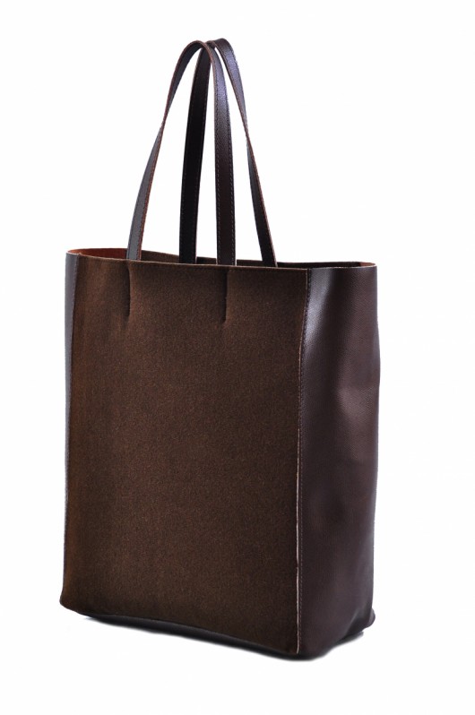Shopper Bag - torebka damska , skóra z filcem  Vera Bags
