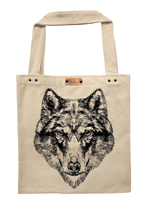 Wilk - torba z grubego płótna Wild Dot