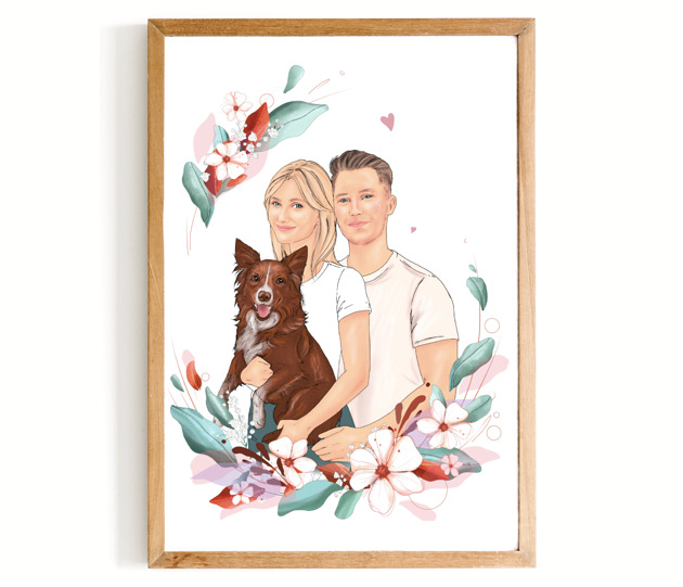 grafiki i ilustracje Twój personalizowany bajkowy portret z pupilem
