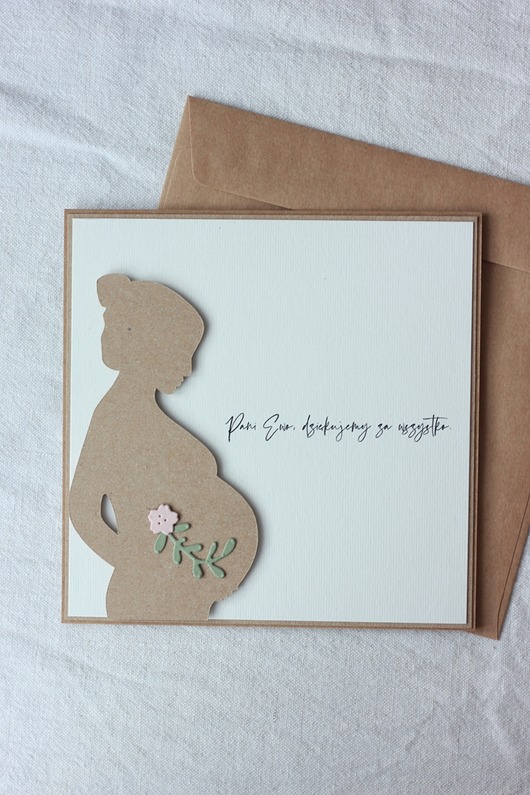 kartki scrapbooking Cudnie. Kartka z kobietą w ciąży