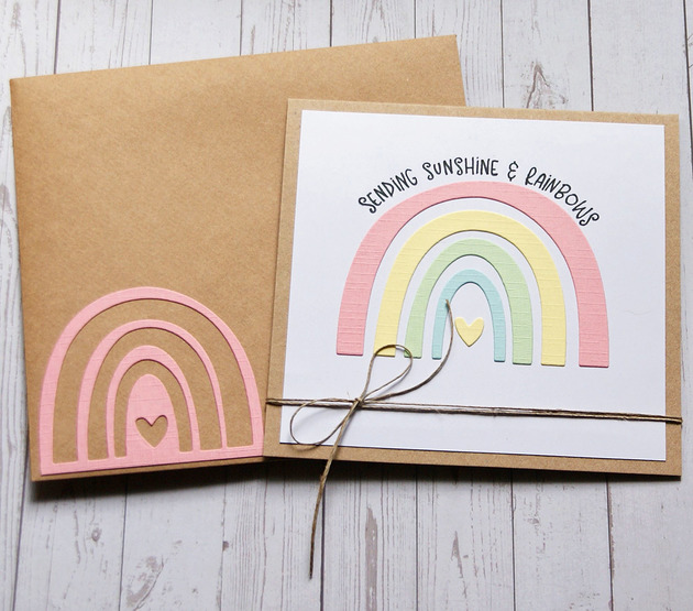 kartki scrapbooking Sending sunshine and rainbows : pastelowa