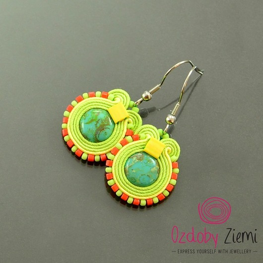 kolczyki soutache Kolorowe kolczyki sutasz - Lilly3