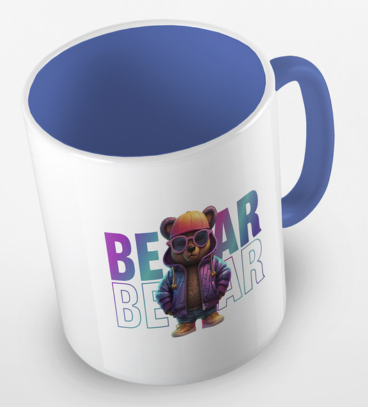 kubki Kolorowy kubek "Teddy bear in holographic jacket" - mix kolorów