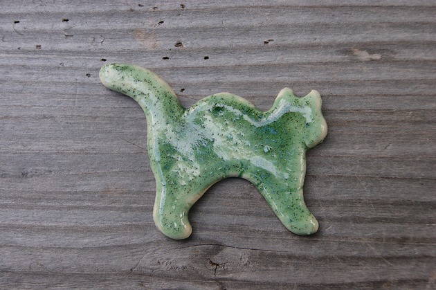 magnesy Ceramiczny magnes kot zielony