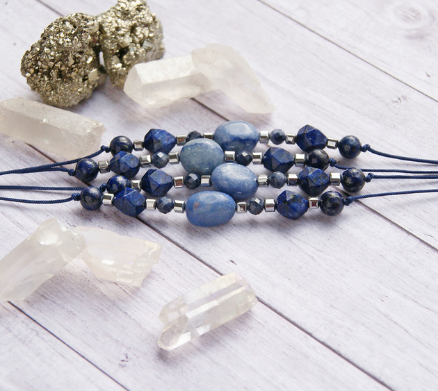 bransoletki z kamieni naturalnych Szafir, awenturyn, lapis lazuli, hematyt