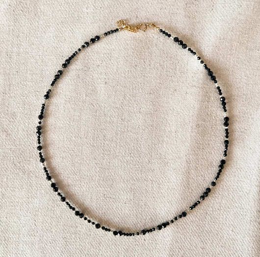 chokery Naszyjnik Choker MON czarny turmalin