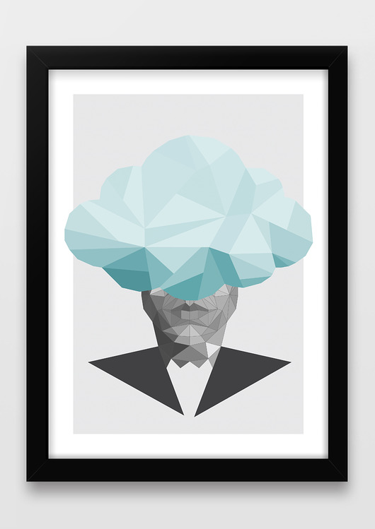 Głowa w chmurach |  PLAKAT 50x70 Oskar Tomecki
