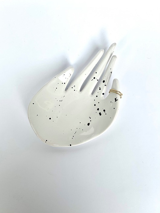 dodatki - różne Ceramiczny Stojak na Biżuterię Dłoń Dalmatyńczyk