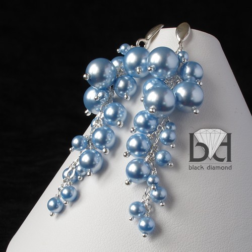 Pastelowe Gronka kryształ Swarovski Black Diamond