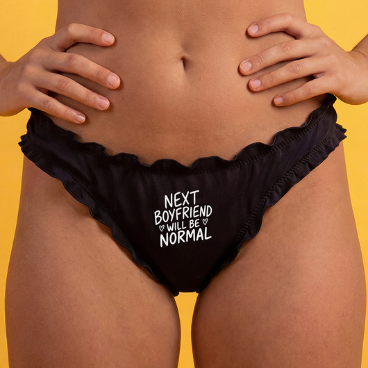 majtki damskie Next boyfriend will be normal - bambusowe falbankowe stringi