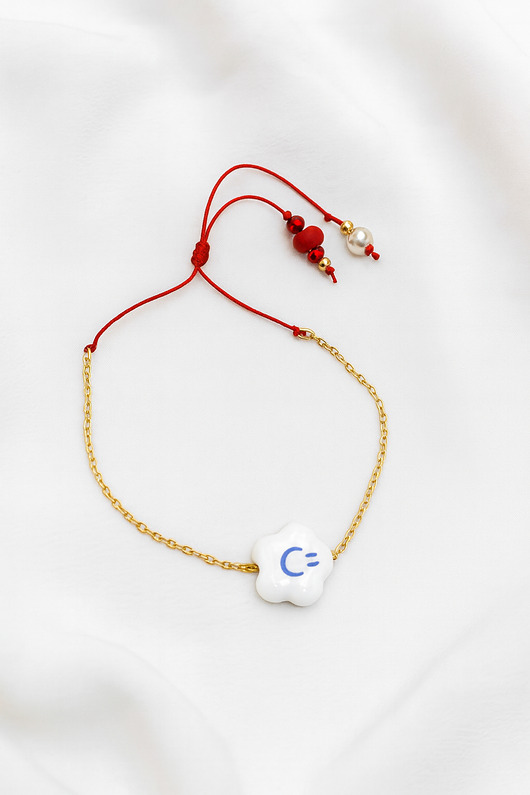 bransoletki na sznurku Bransoletka szczęścia z perłą i zawieszką
