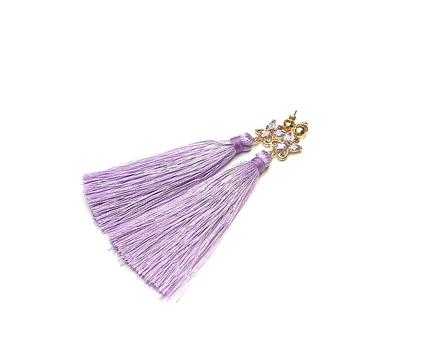Kolczyki chwosty Boho butterfly /lilak/  KiKa pracownia
