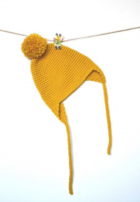 Pilotka Mustard Pompon magpie