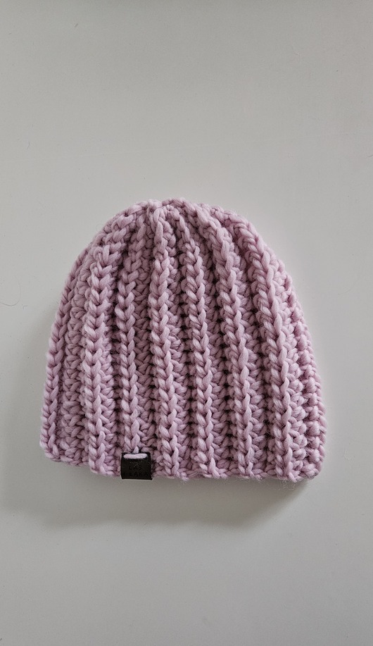 czapki damskie Czapka wełniana kolor pudrowy róż