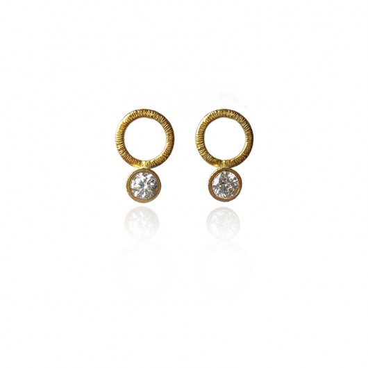 złocone kolczyki koła -RITA KOS jewellery