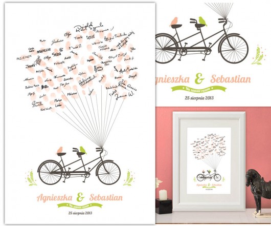 50x70cm Wiosenny Tandem Wpisów Gości Weselnych  Pankmat