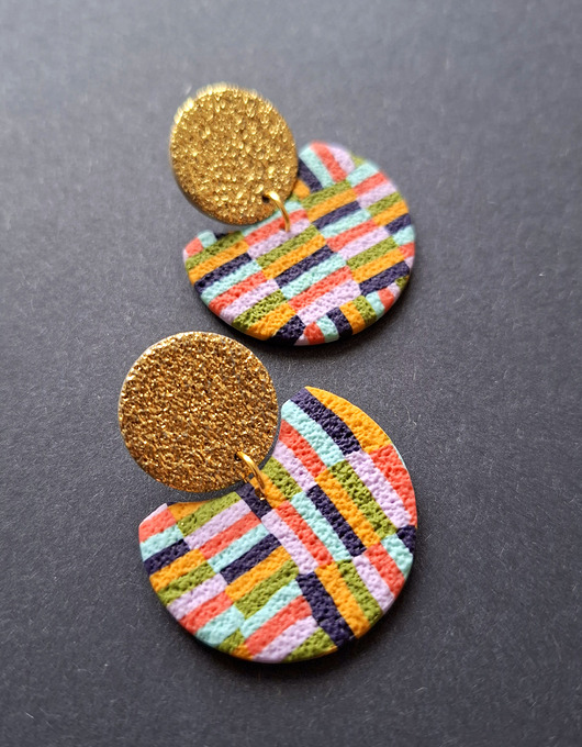 kolczyki z masy plastycznej Kolczyki color no5