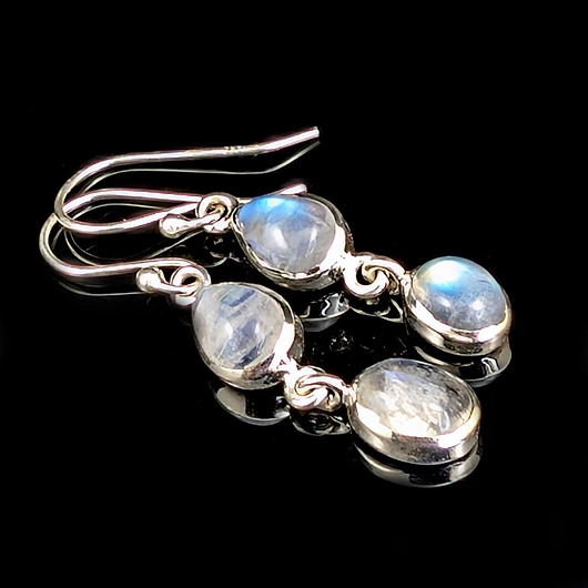 kolczyki srebrne Kolczyki srebrne księżycowe drobinki