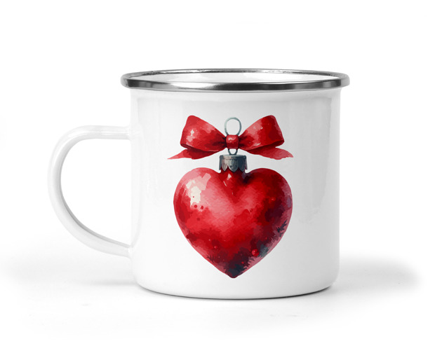 kubki Świąteczny kubek metalowy bombka