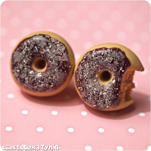 Kolczyki nadgryzione donutki 3 ciasteczkatynki