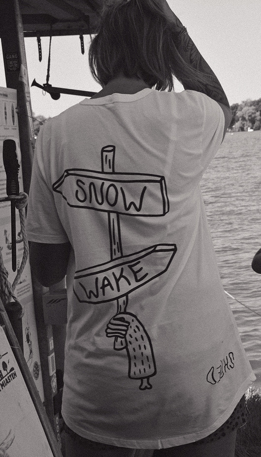 t-shirty męskie Biały T-shirt Snow Wake Organic