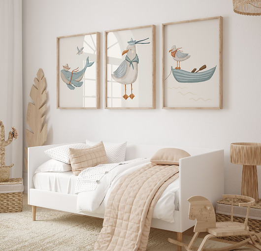 obrazy i plakaty do pokoju dziecięcego Zestaw 3 plakaty Ocean dreams nr.8