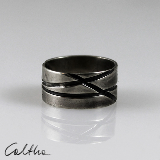 Metalowa obrączka - skosy (rozm. 15) Caltha
