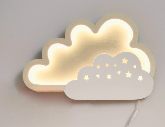 lampy do pokoju dziecka Lampka ścienna Unky - CHMURKA biała