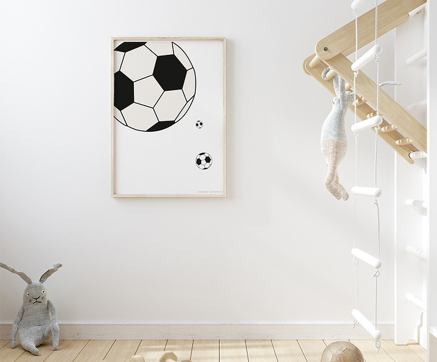 obrazy i plakaty do pokoju dziecięcego Plakat dla dzieci White Soccer Ball