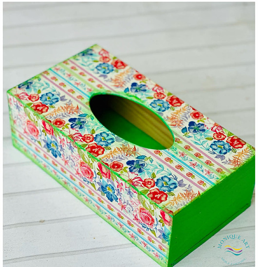 przechowywanie - różne Pudełko na chusteczki, chustecznik, dekoracja na stół, kwiaty