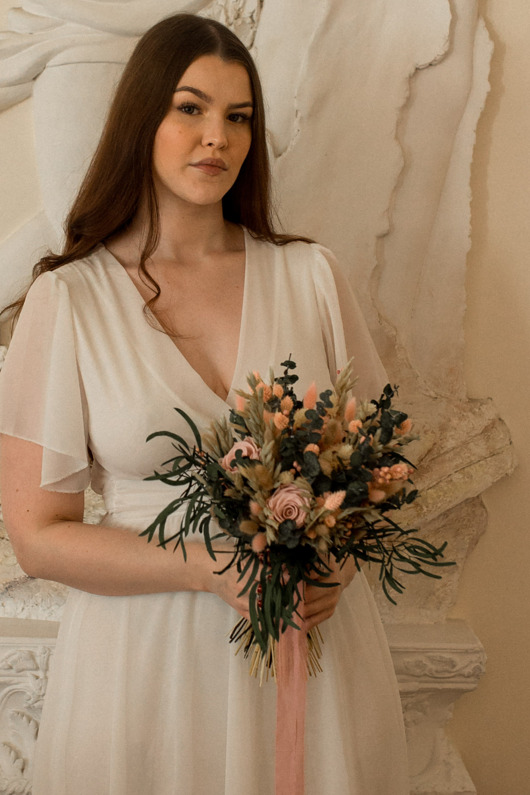 dodatki ślubne Bukiet Ślubny z suszonych kwiatów i stabilizowanych roślin