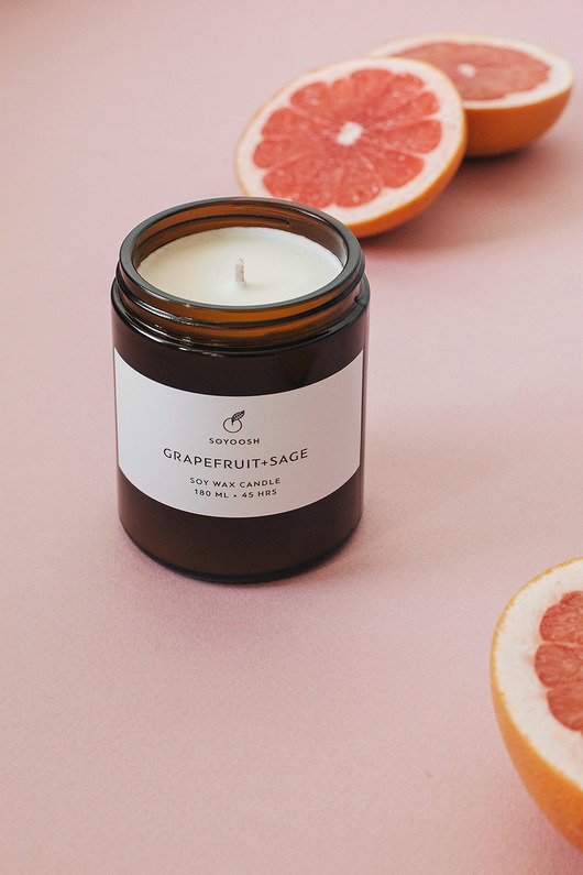 świece zapachowe Świeca sojowa Grapefruit+Sage