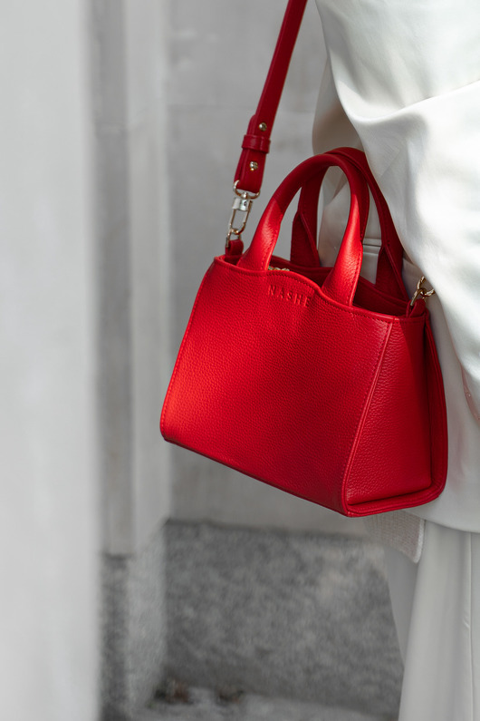 torby na ramię Czerwona torebka skórzana - Glam Bag