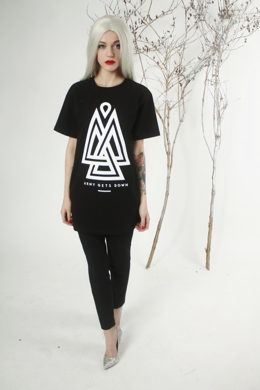 BLUZKA z siatką na plecach * classic logo black ARMY GETS DOWN