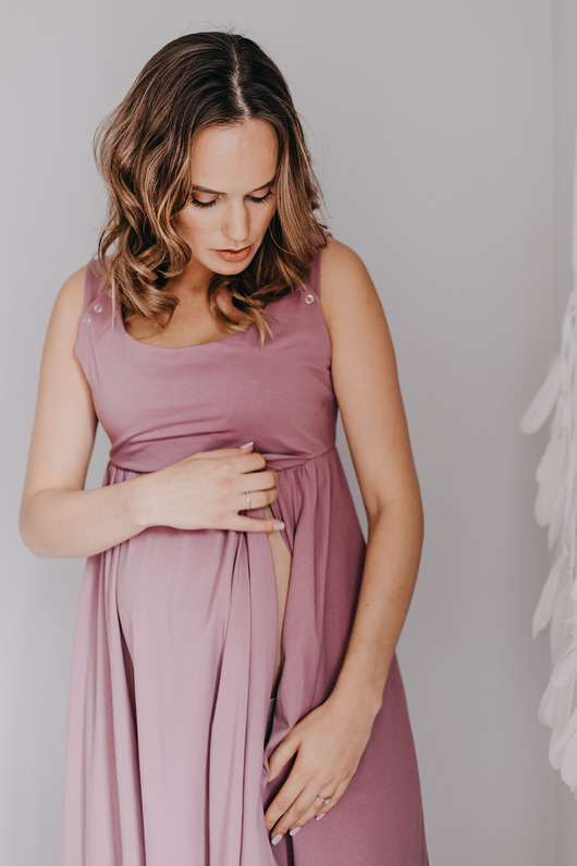 ubrania ciążowe SUKIENKA DO PORODU 3w1 Dusty Floral